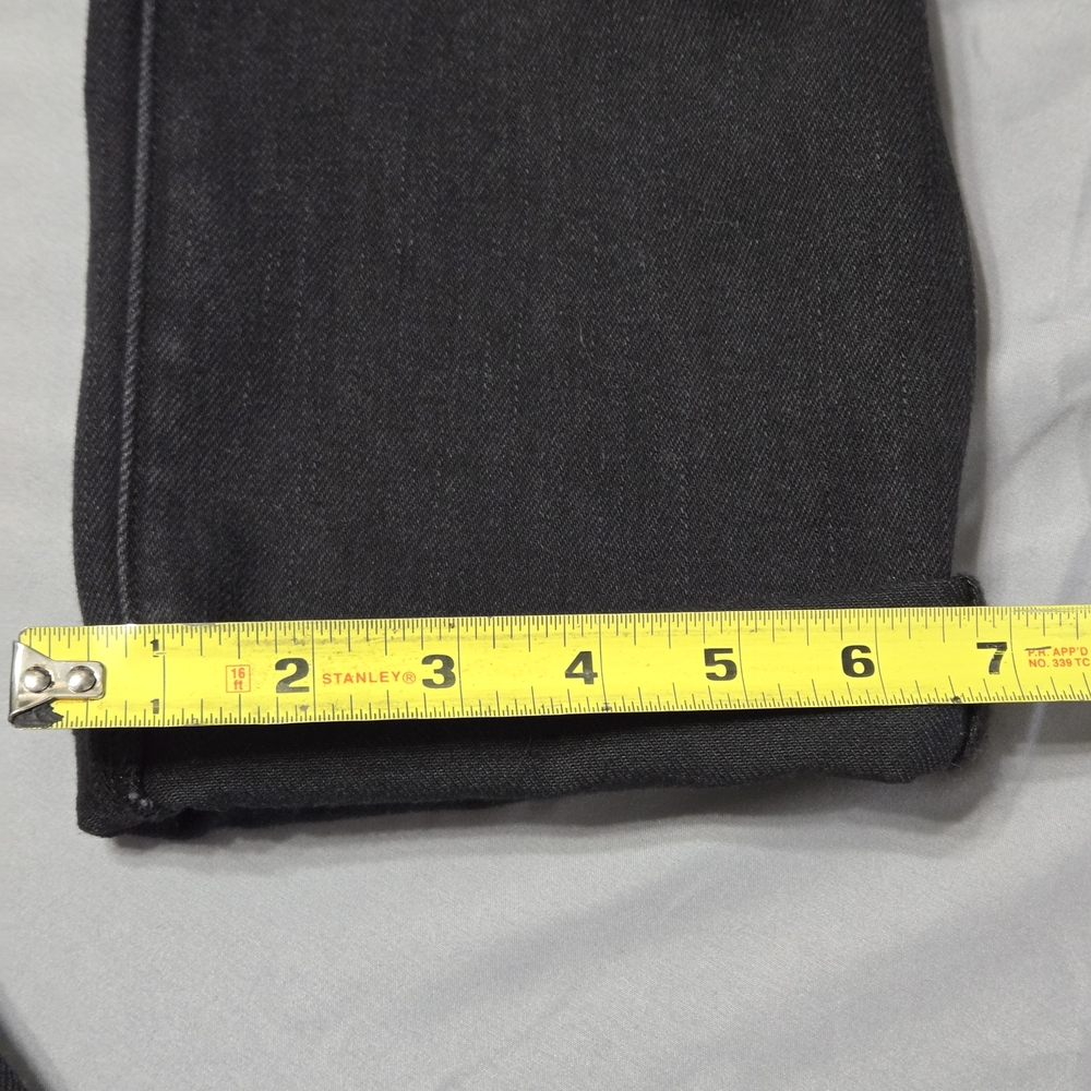 Old Navy Sz 4 Black Extra High Rise Straight Jeans with Knee Rips - Picture 7 of 7